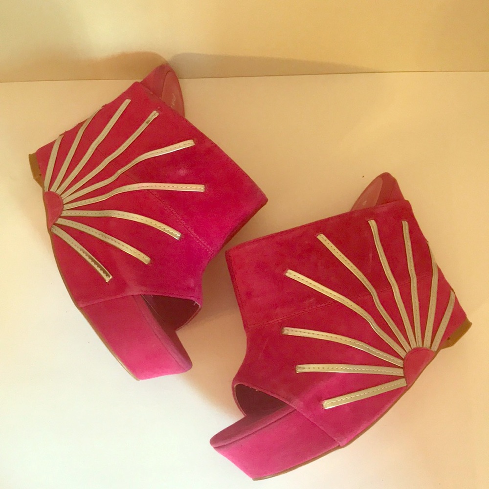 Paris Hilton Hot Pink Platform Wedges